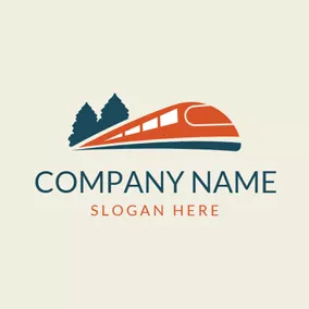 戶外 Logo Modern High Speed Train logo design