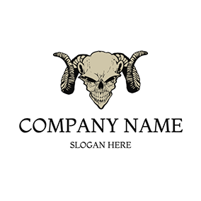 Animal Logo Monster Horn Skull Dead logo design