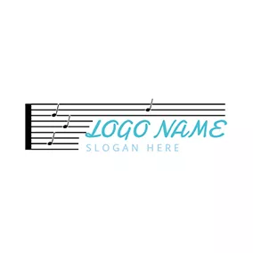 Entertainment Logo Music Score and Note logo design