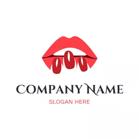 Gloss Logo Nail Polish and Red Lip logo design