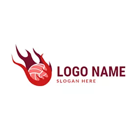 Heat Logo Netball With Fire logo design