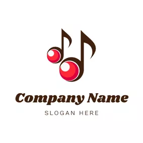 Delicious Logo Note Shape and Cherry logo design