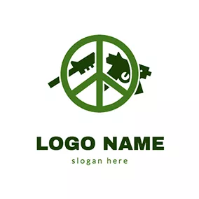 Gangster Logo Olive Branch and Banned Weapons logo design