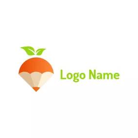 Draw Logo Orange and Beige Pencil Icon logo design