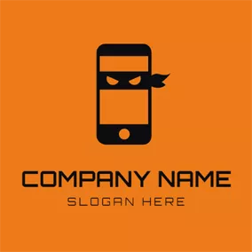 携帯電話のロゴ Orange and Black Smartphone logo design