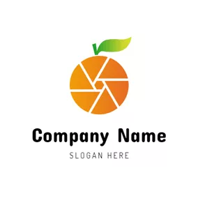 图片logo Orange and Camera Lens logo design