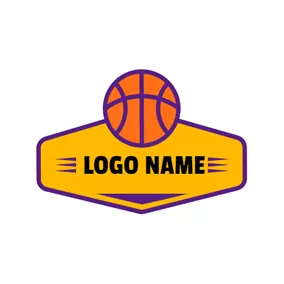 Logo Du Basket-ball Orange and Purple Basketball logo design