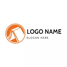 Rectangle Logo Orange and White Tent logo design