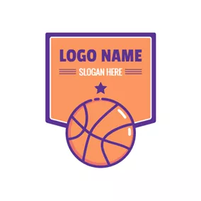 Logótipo De Exercício Orange Basketball Badge logo design