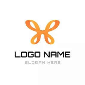 Gradient Logo Orange Bowknot and Beautiful Ribbon logo design