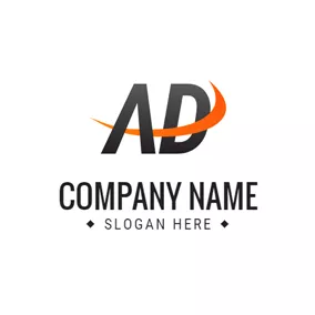 Advertising Logo Orange Decoration and Simple Ad logo design