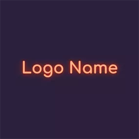 Facebook Logo Orange Neon Light and Cool Text logo design