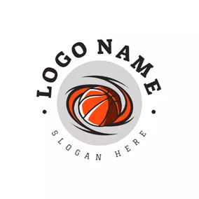 Logo Du Basket-ball Orange Rotation Basketball logo design
