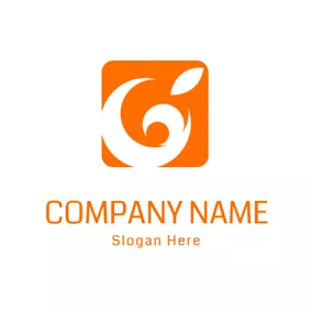 Crescent Logo Orange Square and White Tangerine logo design