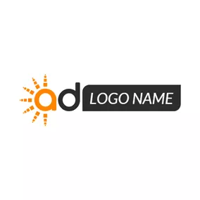 Advertising Logo Orange Sun and Unique Letter logo design