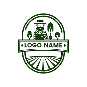 Bauer Logo Oval Cropland Tree Farmer logo design