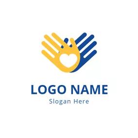 Friendship Logo Overlapping Hand and Charity logo design