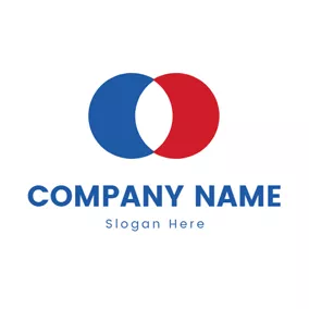 White Logo Overlapping Red and Blue Circle logo design