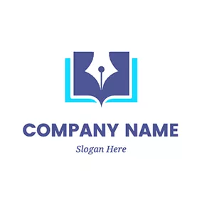 文學 Logo Pen Nib Book Literature logo design