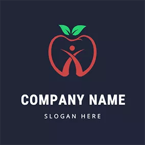 Food Logo People and Banner Apple Icon logo design