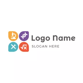 Math Logo Petal Shape and Stem Symbol logo design