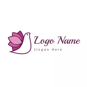 Logo Du Lotus Pigeon and Beautiful Lotus logo design