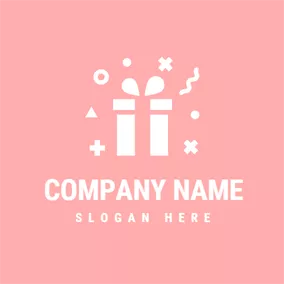生日Logo Pink and White Birthday Present logo design