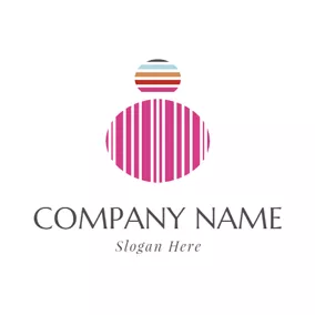 Ellipse Logo Pink and White Perfume Bottle logo design