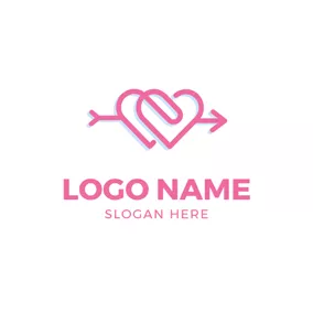 Holiday & Special Occasion Logo Pink Arrow and Heart logo design