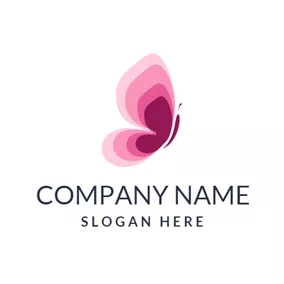 Gradient Logo Pink Butterfly and Fashion Brand logo design