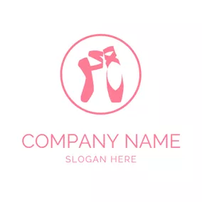 Logotipo De Zapatos Pink Circle and Toe Shoes logo design