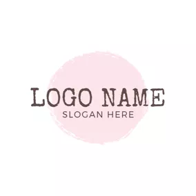 Pink Logo Pink Figure and Simple Letter logo design
