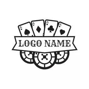 賭博logo Playing Cards and Casino Jeton logo design