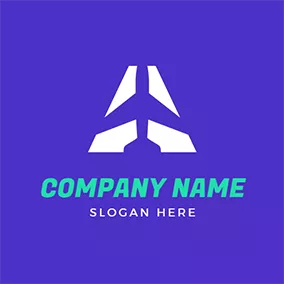 Aircraft Logo Purple and White Airplane logo design