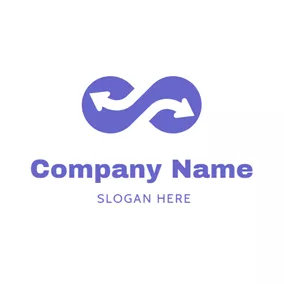 無限ロゴ Purple and White Infinity logo design