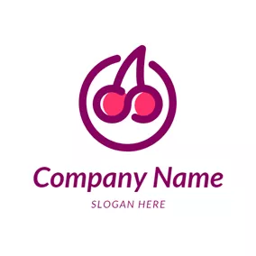 Delicious Logo Purple Circle and Cherry logo design