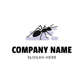 Graphic Logo Purple Decoration and Black Ant logo design