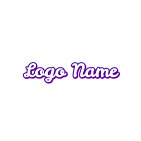 Facebook Logo Purple Outlined and Connected Wordart logo design