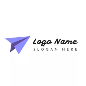 折り紙ロゴ Purple Paper Airplane logo design
