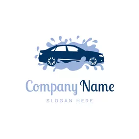 Drive Logo Purple Water Spray and Car logo design