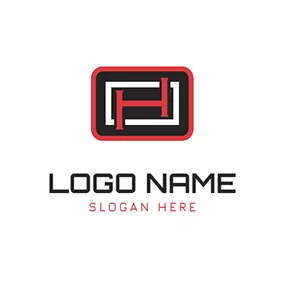 Hロゴ Rectangle Box Letter H D logo design