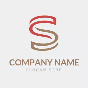 Combination Logo Red and Brown Letter S logo design