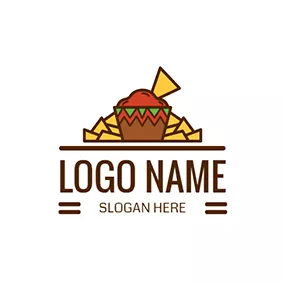 Mexikanisches Restaurant Logo Red and Brown Mexican Fast Food logo design
