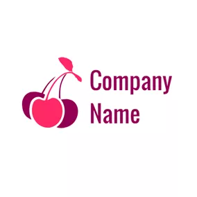 Delicious Logo Red and Purple Cherry logo design