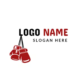 Logótipo Natal Red and White Boxing Glove logo design