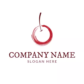 Drawing Logo Red and White Cherry logo design