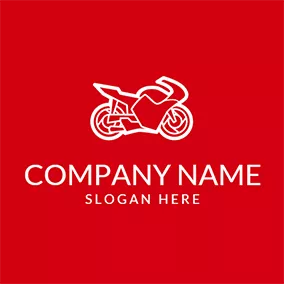 Graphic Logo Red and White Motorcycle logo design
