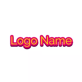 Facebook Logo Red and Yellow Regular Cool Text logo design