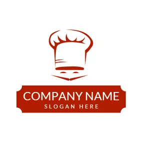 Logótipo De Cozinha Red Beard and White Chef Hat logo design