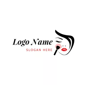 Glamour Logo Red Brush and Make Up logo design